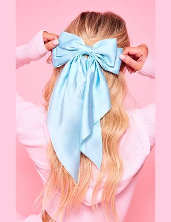 Prettylittlething Women's Pink Long Bow Ribbon Hair Clips