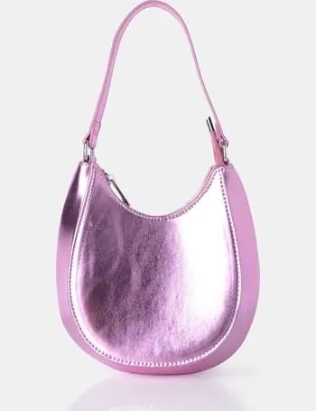 Public Desire The Allesia Heart clutch bag in pink glitter