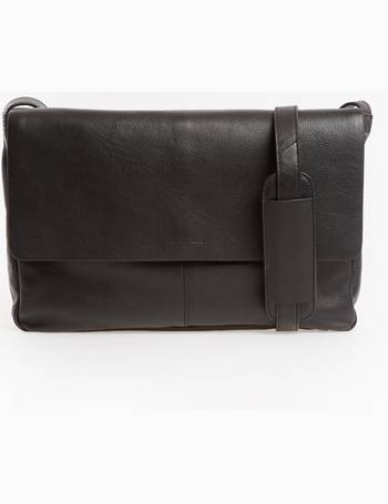 Black Leather Messenger Bag from TK Maxx