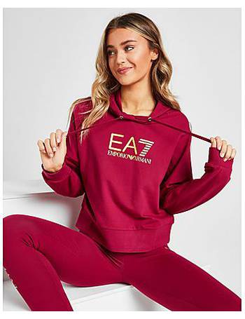 emporio armani ea7 core logo crop hoodie