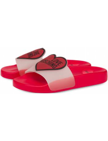 Love moschino discount crystal heart slides