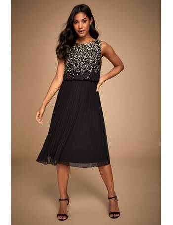 Lipsy embellished pleat swing sales dress