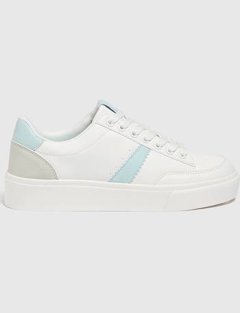 Pull&Bear flatform sneakers with black back tab in white