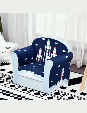 HOMCOM Kids Mini Sofa Children Armchair Seating Bedroom Playroom Furniture  Grey