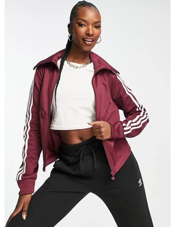 Adidas cropped on sale track jacket red