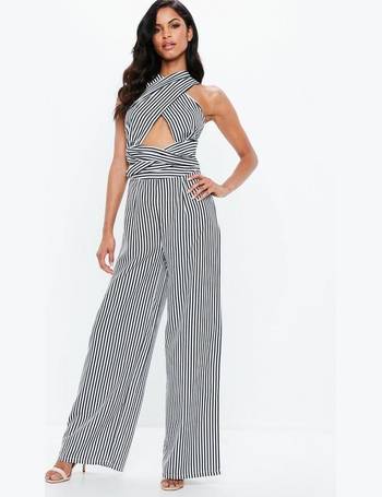 Missguided multiway wide deals leg striped jumpsuit