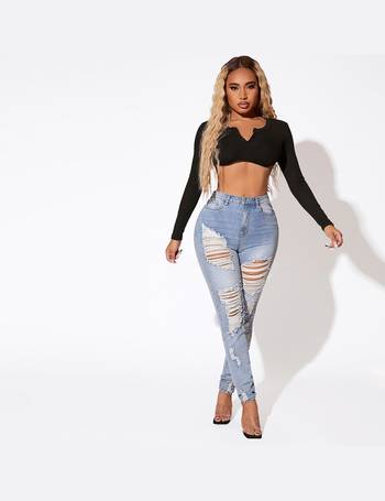 SHEIN Ripped Skinny Jeans