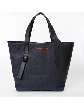 Denim Blue Leather Harness Tote Bag from TK Maxx