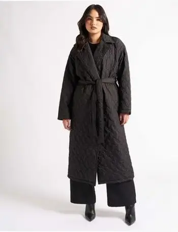 Black Drawcord Long Puffer Coat