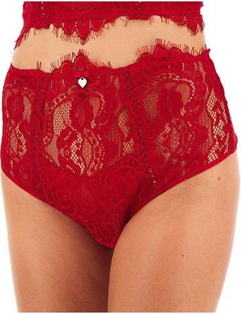 Lipsy Lonnie high waist lace knicker in red