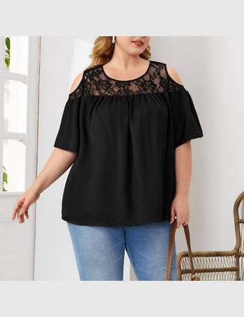 SHEIN curve, Tops, Cold Shoulder Lace Top