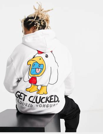 Crooked tongues white hoodie sale