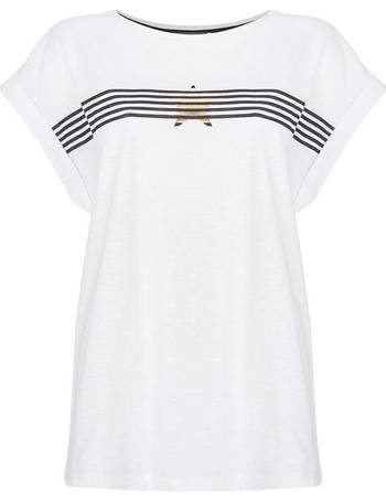 Mint Velvet STRIPE - Print T-shirt - grey/white - Zalando.de