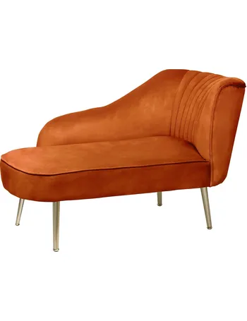 Chaise Longue in Monaco Saffron Supersoft Velvet Fabric