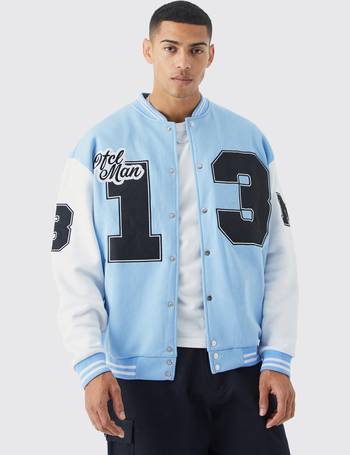 Jersey Varsity Bomber Jacket With Badges