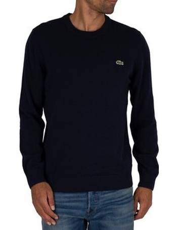 Lacoste collegiate textured logo sweatshirt in black new arrivals