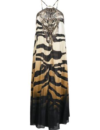 KIMONO SLEEVE DRESS WITH SHIRRING DETAIL TIGER TRAP