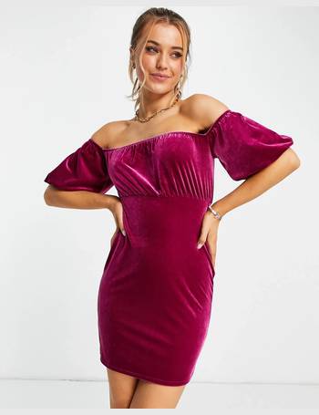 Miss selfridge red velvet hot sale dress