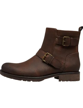 deakins mens biker boots dark brown