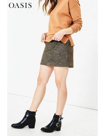 Oasis green clearance suede mini skirt