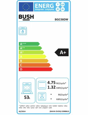 bush bgc60tb 60cm twin cavity gas cooker