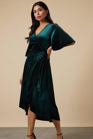 Debenhams green best sale velvet dress