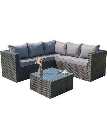 Vancouver 5 seater grey deals rattan corner sofa patio set