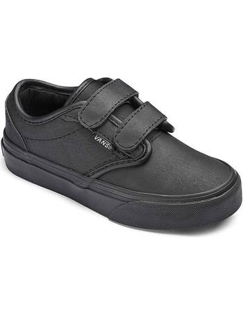 Black leather hotsell velcro vans