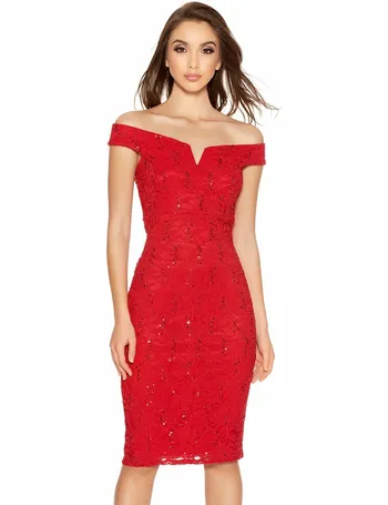 quiz red sparkly dress