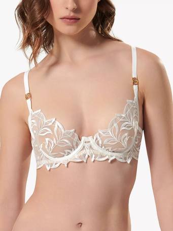Bluebella Maia Floral Embroidered Sheer Bra In Black for Women