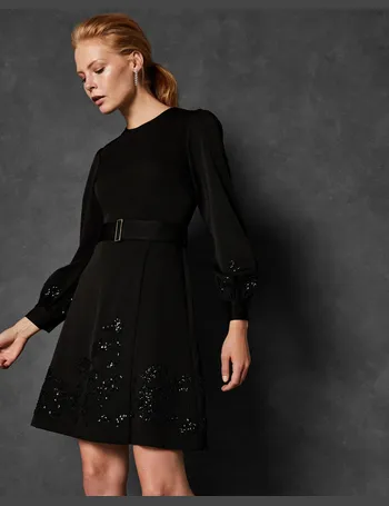 ted baker black long sleeve dress