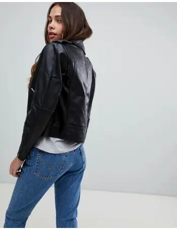 levi's relaxed leather moto jacket