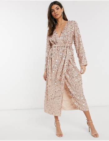 asos edition batwing midi dress in sequin