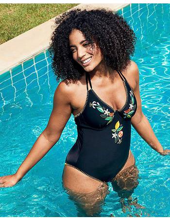 Figleaves Embroidered Tummy Control Swimsuit
