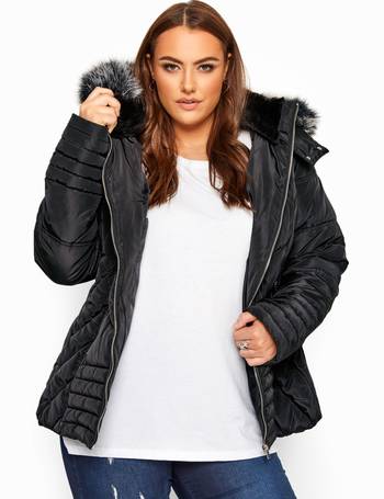 women's black plus size puffer coat