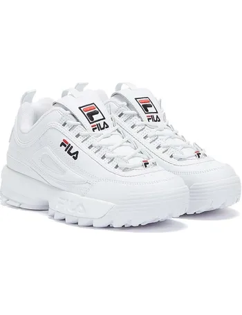 chunky white fila trainers