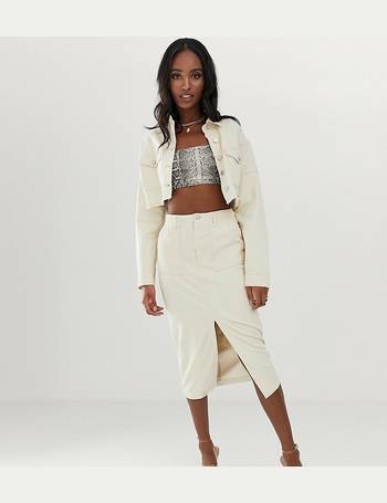 Missguided white midi clearance skirt