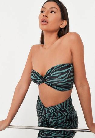 Missguided Tall co-ord satin strappy bralet in blue