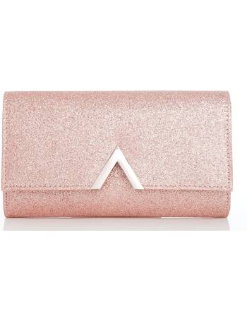 quiz rose gold clutch bag