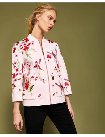 ted baker ruuthe embroidered bomber jacket