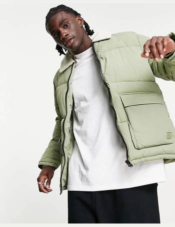 Pull&bear jacket with clearance half zip in khaki