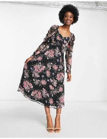 Miss selfridge maxi outlet dress in floral print