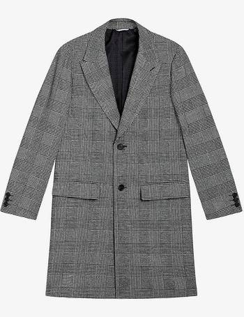 Ted baker mens robson collared wool overcoat on sale charcoal