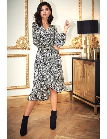 lipsy gracie print wrap dress