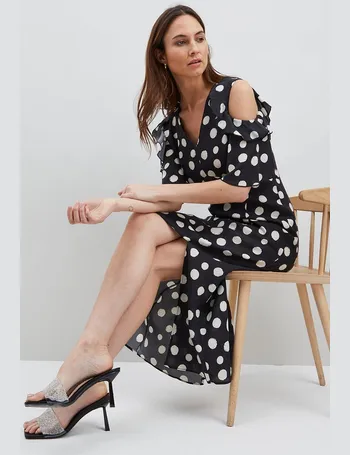 wallis black and white spot dress