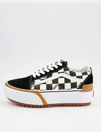 vans old skool white checkerboard