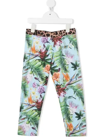 Philipp Plein Junior En PLEIN air-print stretch-cotton leggings - White