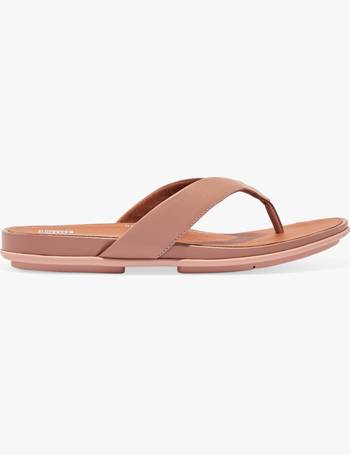 FitFlop Gracie Leather Flip Flops, Tan at John Lewis & Partners