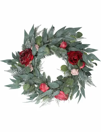 GISELA GRAHAM CHRISTMAS ROUND TWIG WREAT WITH FROSTING d33cm 