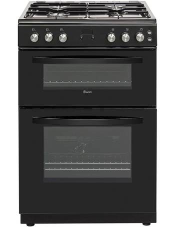 swan sx15862b 60cm double gas cooker black